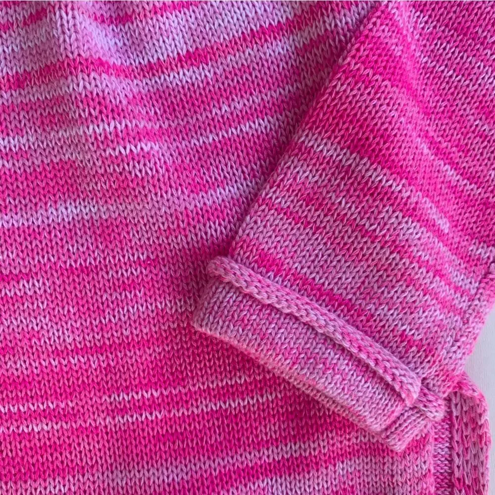 LILLY PULITZER Jody Relaxed Shoulder Sweater Sz XS Plumeria Pink Stripe Tassel